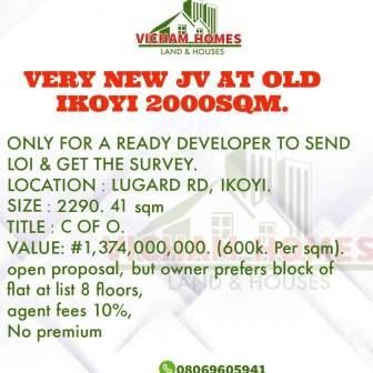 New JV at old ikoyi 2000sqm